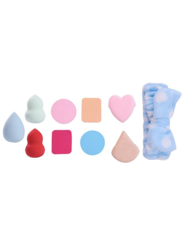 Beauty Blender Sponge Set 10-Piece with Headband Beauty System Assorted