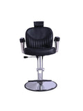 Salon System Black Faux Leather Hydraulic Hair Cutting Chair
