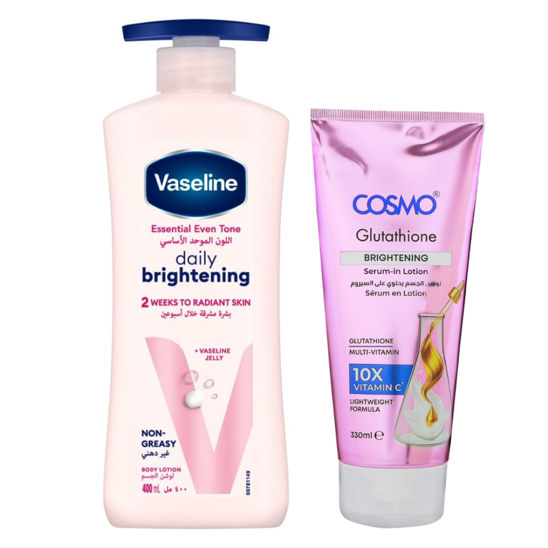 Vaseline Body Tone Lotion Set - Niacinamide, Vitamin C, Glutathione - 400ml + 330ml