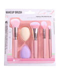 Salon System Makeup Brush Set with Beauty Blenders, 6 Pieces