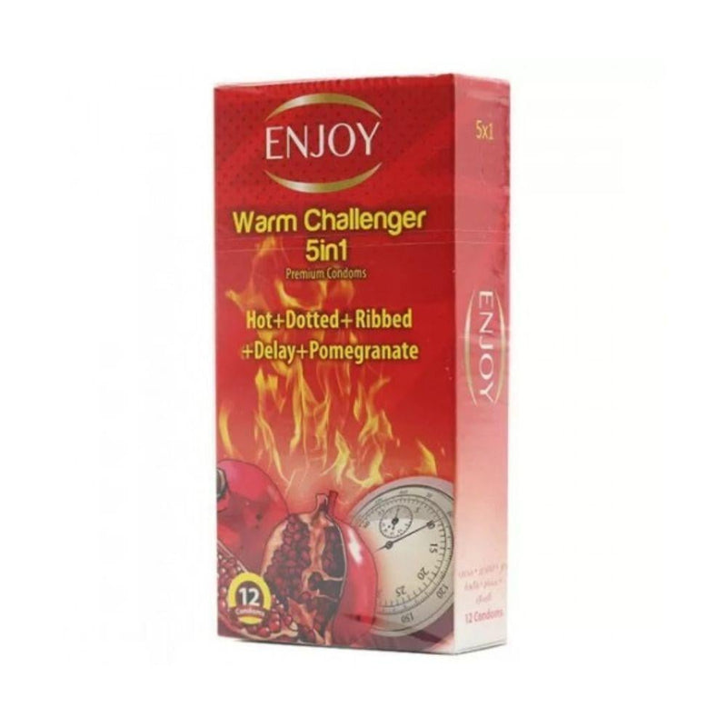 Top Rated Condoms Spicy Pomegranate Ribbed Textured Enjoy 12 Count