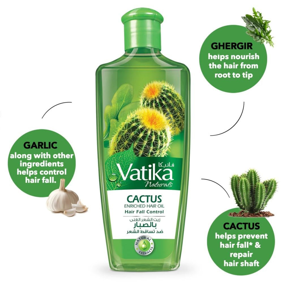 Vatika Naturals Cactus Hair Fall Control Oil for Hair Strengthening 200ml