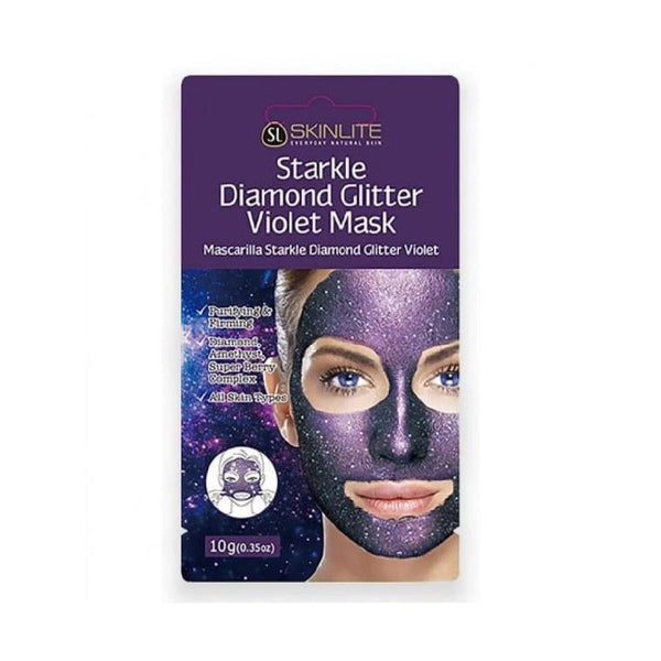 Skinlite Purple Diamond Glitter Face Mask, Exfoliating, 10g