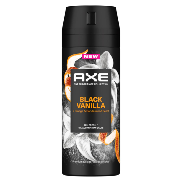 Black Vanilla Axe Deodorant Spray 72H Protection For Men 150ml