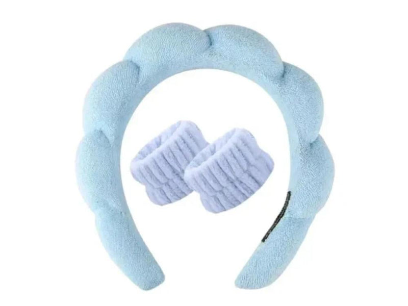 Beauty System Headband & Wristbands Set - Soft Blue