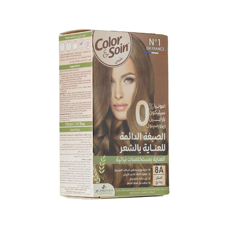 Color & Soin Ammonia-Free Hair Dye Ash Blonde 8A 135ml