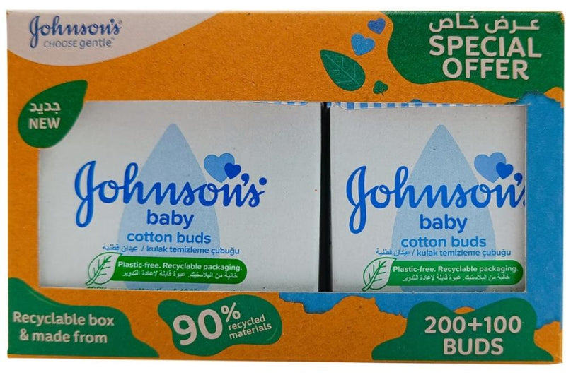 Baby Cotton Buds Daily Care Soft & Safe 300 Pieces Johnson 300 Pieces