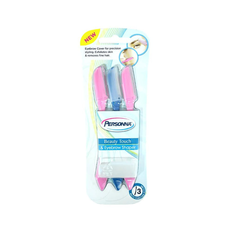 Persona Eyebrow Razors, Facial Hair Trimmer, Tapered Blade, 3 Pack