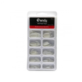 Trendy Artificial Nail Set, White, 100 Pieces, Long Length