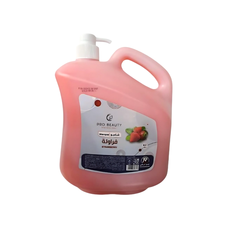 Strawberry Shampoo Nourishing Shine Formula for All Hair Types Pro Beauty 4.2L