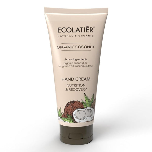 Hand Cream For Dry Skin Nutrition & Recovery Organic Coconut ECOLATIER 100ml