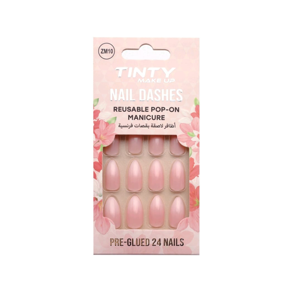 Tinty French Cut Adhesive Nails ZM10, 24 Pieces