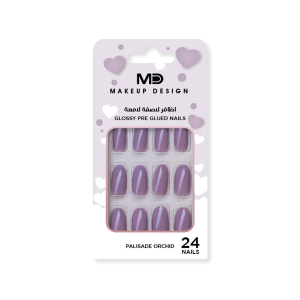 MD Glitter Adhesive Nails Palisade Orchid NG09 Press-On Set