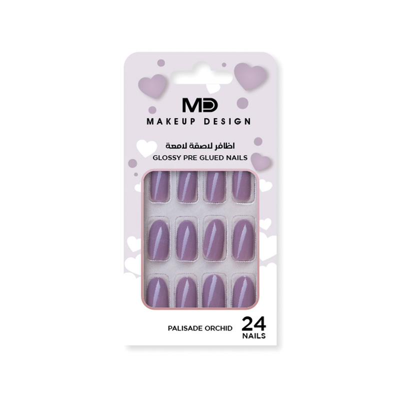 MD Glitter Adhesive Nails Palisade Orchid NG09 Press-On Set