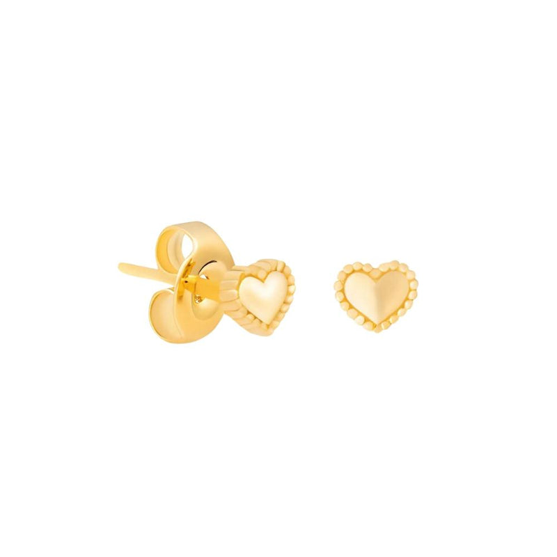 Navarro Silver Love Gold Post Earrings Sensitive Ears 1 Pair