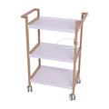 Salon System 3-Shelf Trolley Wooden Frame White
