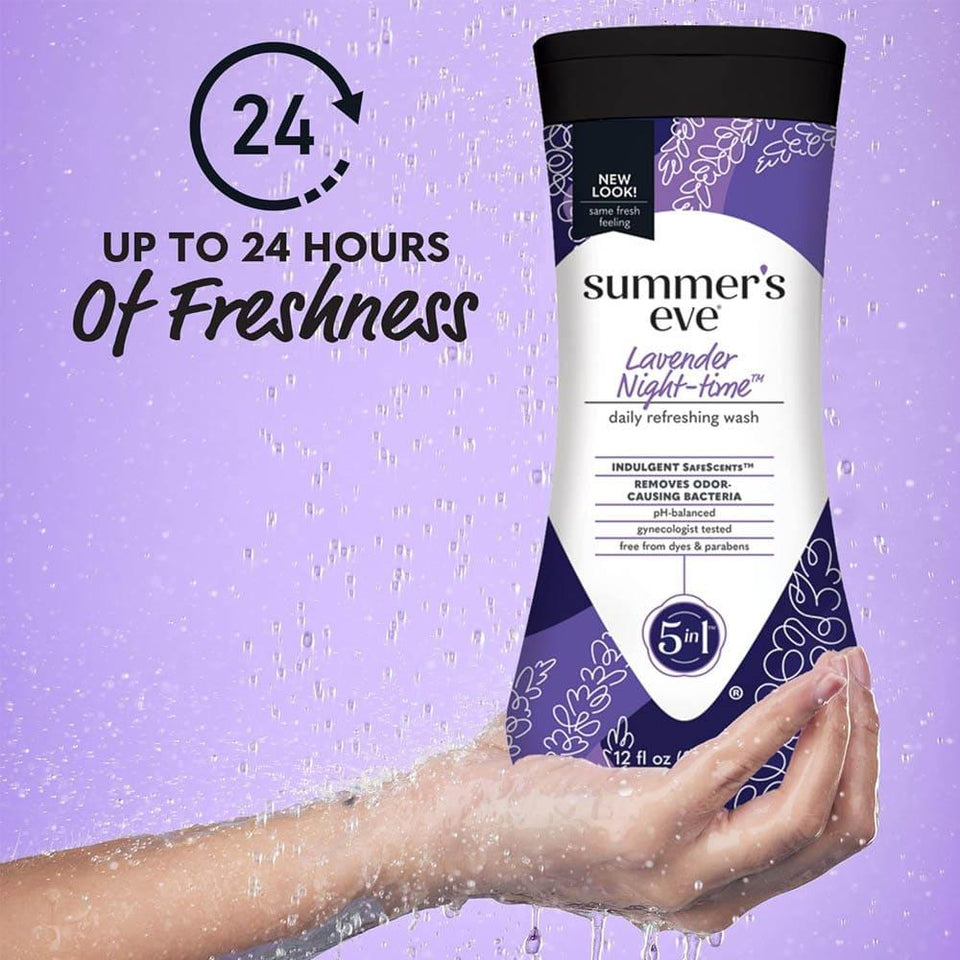 Summer's Eve Night-Time Cleansing Wash Lavender Feminine Hygiene 354ml