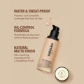Sheglam Matte Foundation High Coverage Waterproof Caramel