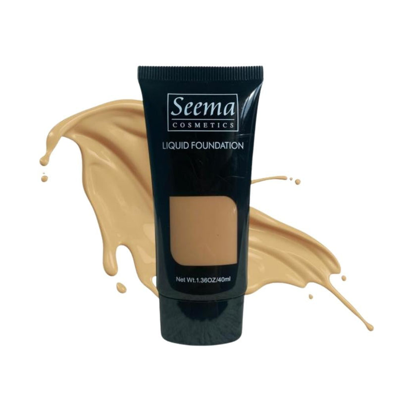 Seema Cosmetics Matte Liquid Foundation, Full Coverage, Oil-Resistant, Shade 10