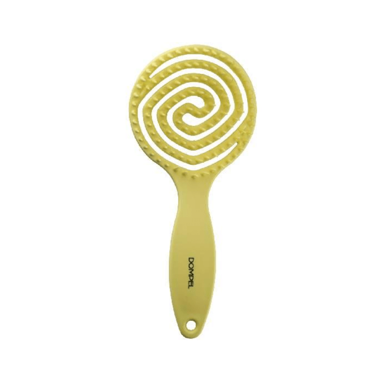 Dompel Detangling Hairbrush, Flexible Bristles, All Hair Types, Yellow