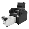 Salon System Pedicure Chair - Black, Attached Movable Basin with Wheels