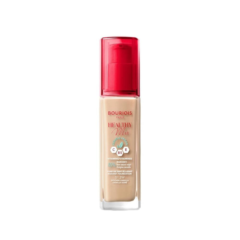 Bourjois Healthy Mix Foundation, Medium Coverage, Vitamin C, 51.2W Golden Vanilla
