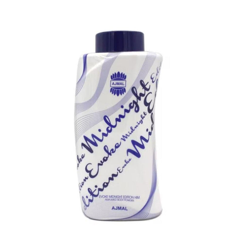 Perfumed Body Powder with Puff Woody Aquatic Ajmal 100g