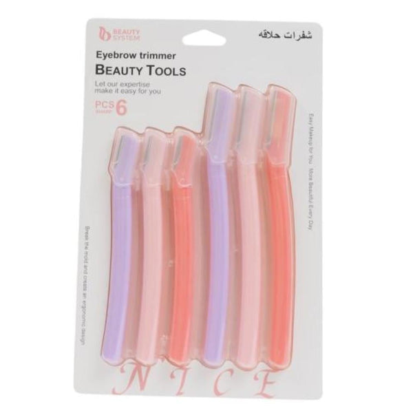 Beauty System Razors - 6-Piece Set for Eyebrow Grooming and Hair Removal