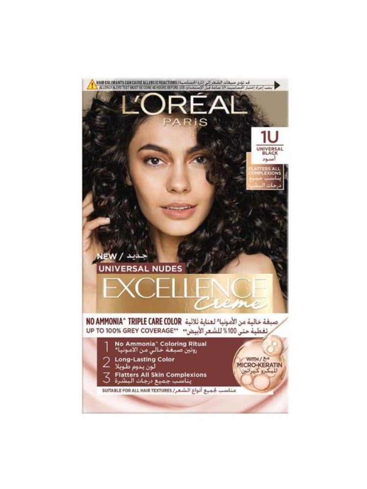 L'Oréal Paris Excellence Crème Universal Nudes Hair Dye - Ammonia-Free Black U1