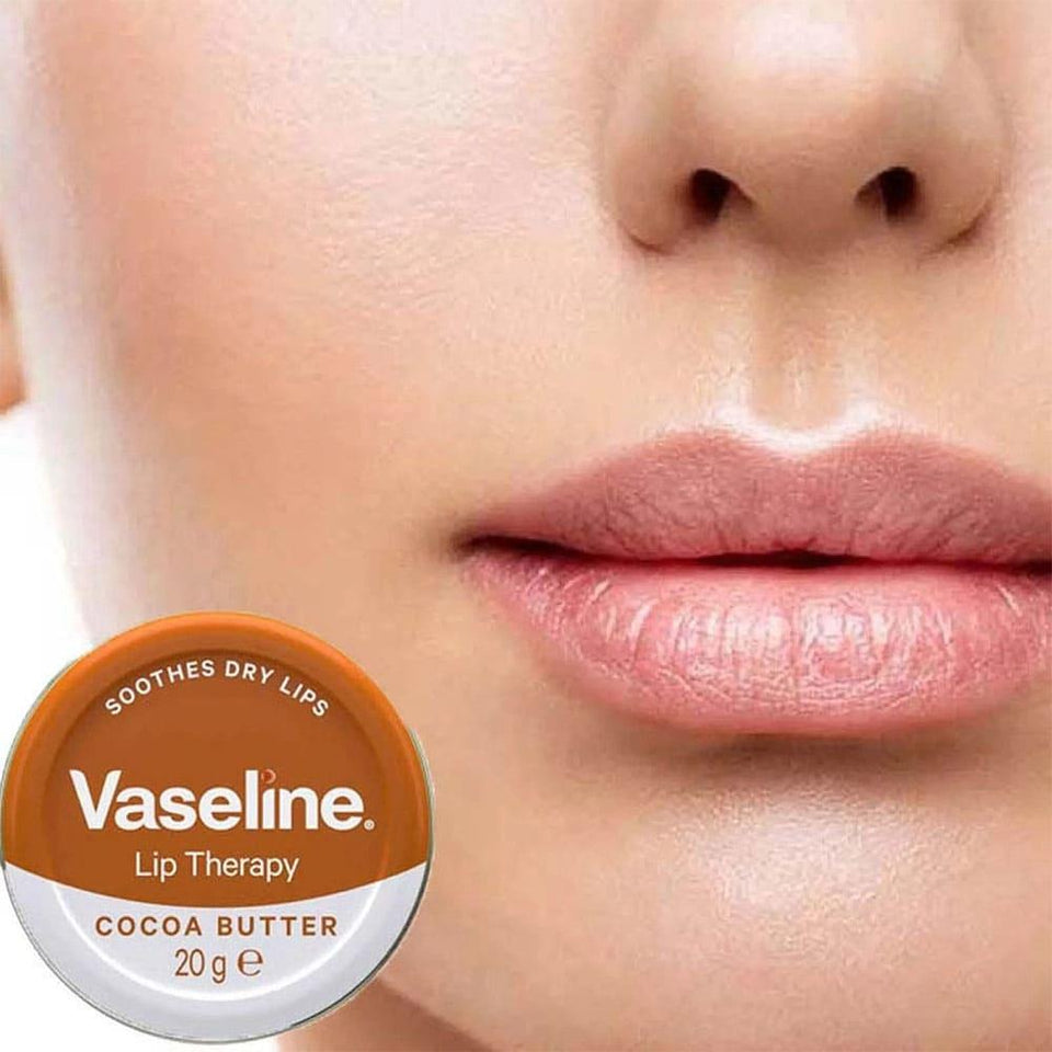 Vaseline Lip Therapy Cocoa Butter Lip Balm for Dry Lips Vanilla Scent 20g