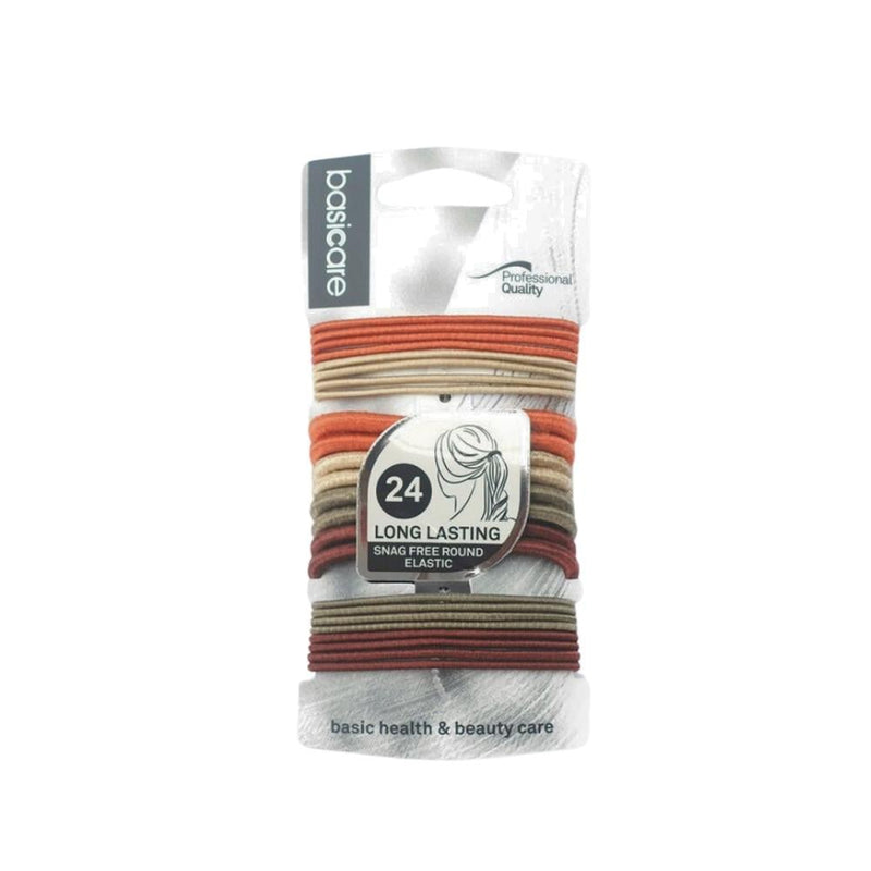 Basic Knitted Ponytail Hair Ties, High Elasticity, 24 Count