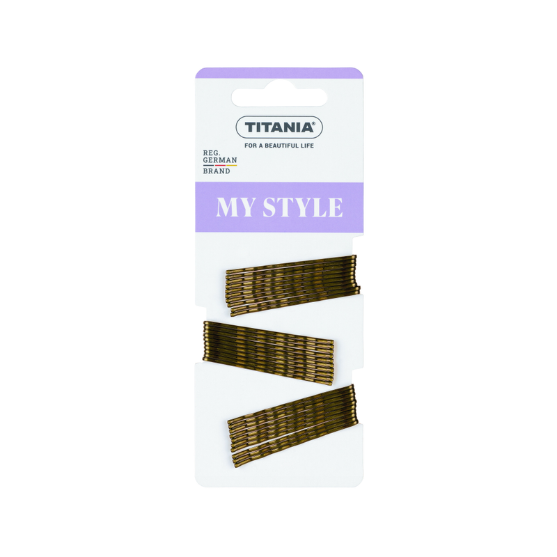 Titania Gold-Tone Hair Clips, Straight Design, 7 cm, Pack of 30