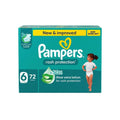 Pampers Diapers Taped Rash Protection Giant Box Size 6 72 Count