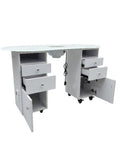Salon System Pedicure Table - White with Integrated Storage