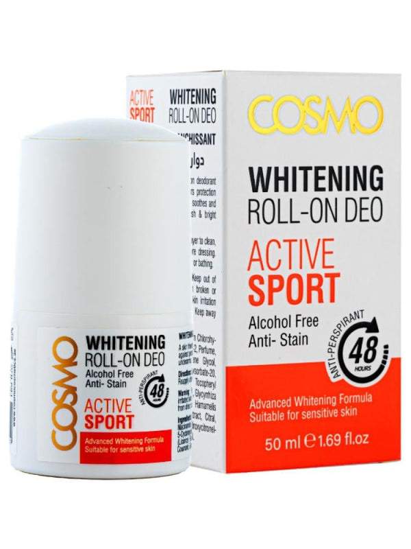 Cosmo Active Sport Whitening Roll-On Deodorant, 50ml