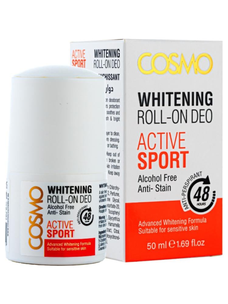 Cosmo Active Sport Whitening Roll-On Deodorant, 50ml