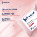 Johnson's Makeup Remover Wipes, Normal Skin, Alcohol-Free, 25 Count