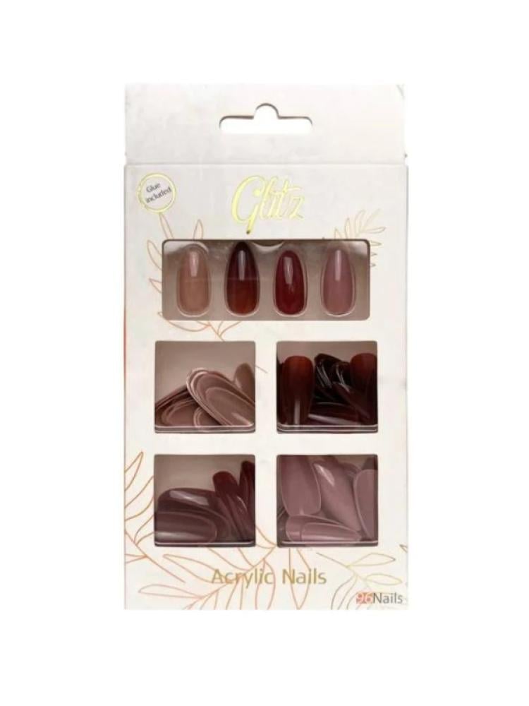 Glitz Acrylic Nails 4 Color Set - 96 Pieces