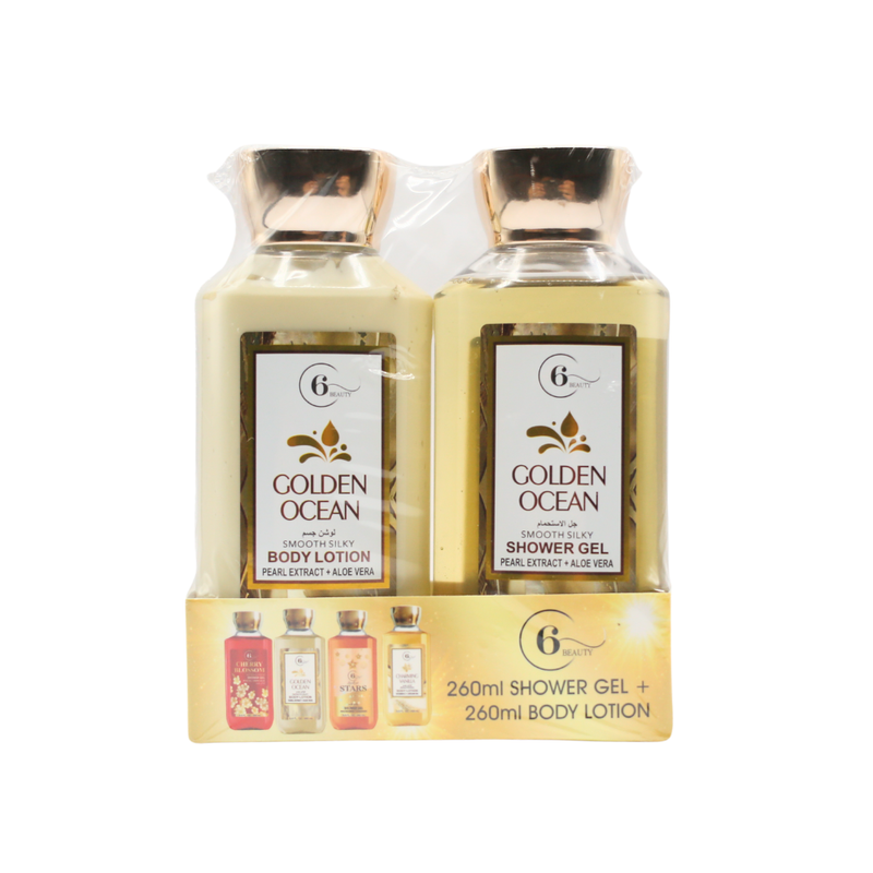 Aloe Vera Shower Gel and Body Lotion Set Hydrating Gentle 6 Beauty 540ml