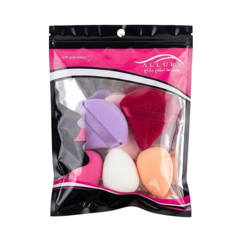 Allura Makeup Sponge Set, 6-Piece Triangular Foundation Blending Tool