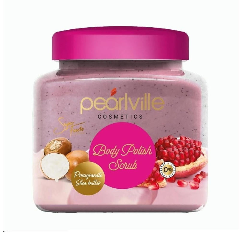Body Polish Scrub Pomegranate Shea Butter Exfoliating Pearlville Cosmetics 250g