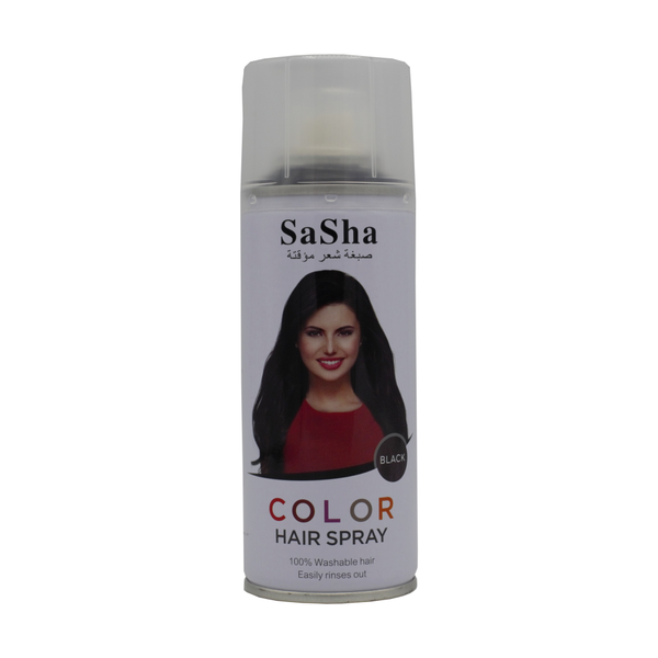 Sasha Temporary Hair Color Spray, Black, 130 ml