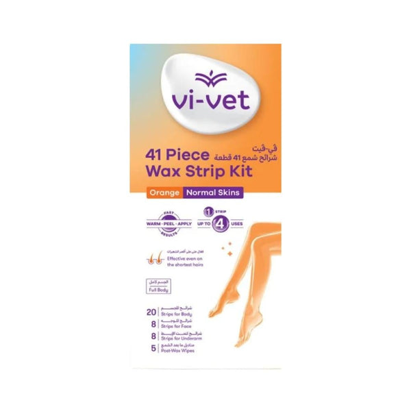 Vivet Orange Hair Removal Wax Strips Normal Skin 41 Count