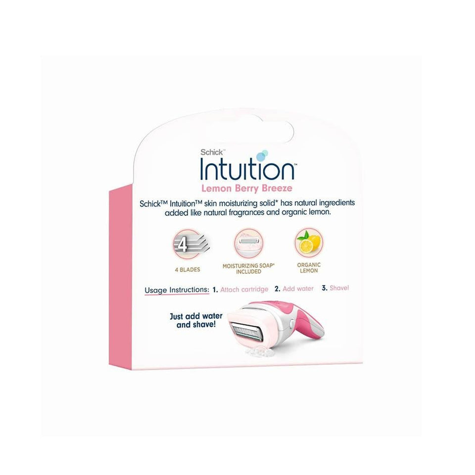 Schick Intuition Razor Blade Refills for Women with Lemon & Raspberry Extract 3 blades