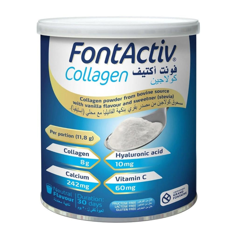 Collagen Protein Powder Vanilla Stevia Skin Joint Support FONT ACTIV 355g