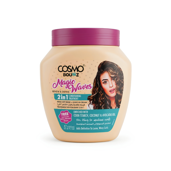 Cream for Frizzy Curly Hair Moisturizing Wave Definition Cosmo 1000ml