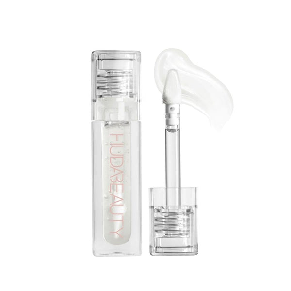 Huda Beauty Faux Filler Lip Gloss, Glacier, Moisturizing, Non-Sticky