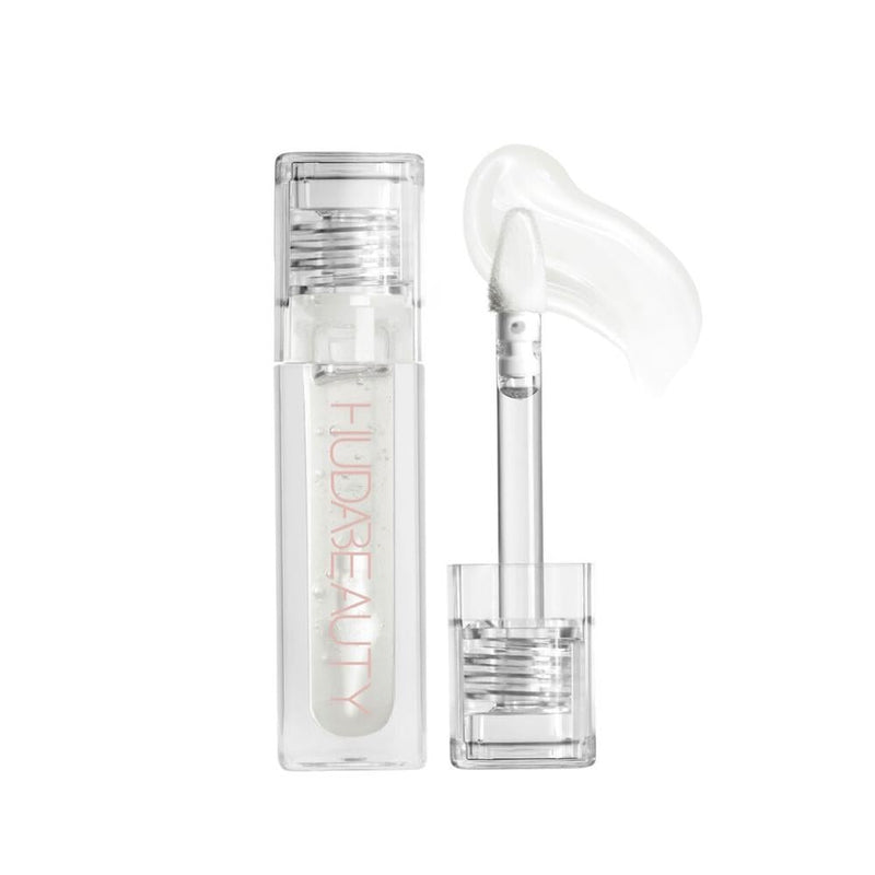 Huda Beauty Faux Filler Lip Gloss, Glacier, Moisturizing, Non-Sticky