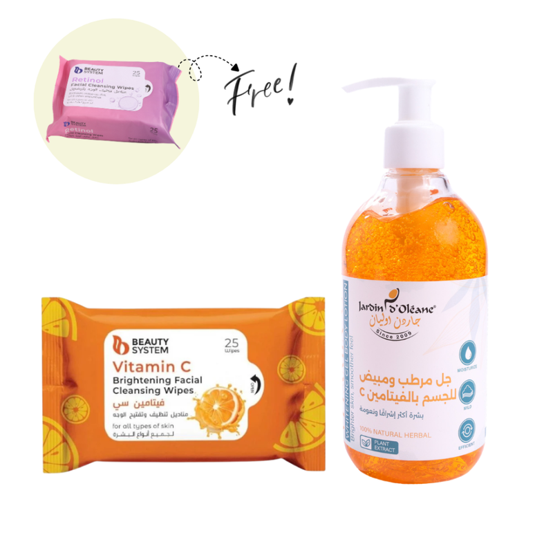 Jardin ?lene Vitamin C Body Gel & Beauty System Retinol Wipes Set