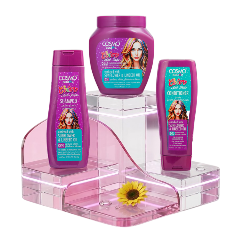 Cosmo Bounz Color Anti-Fade Hair Care Set - Sulfate-Free - 3 Pieces